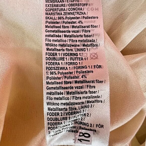 River Island Garden Party Gold Shimmer Pailettes Lined Midi Dress Size US 10 NWT - Picture 16 of 16